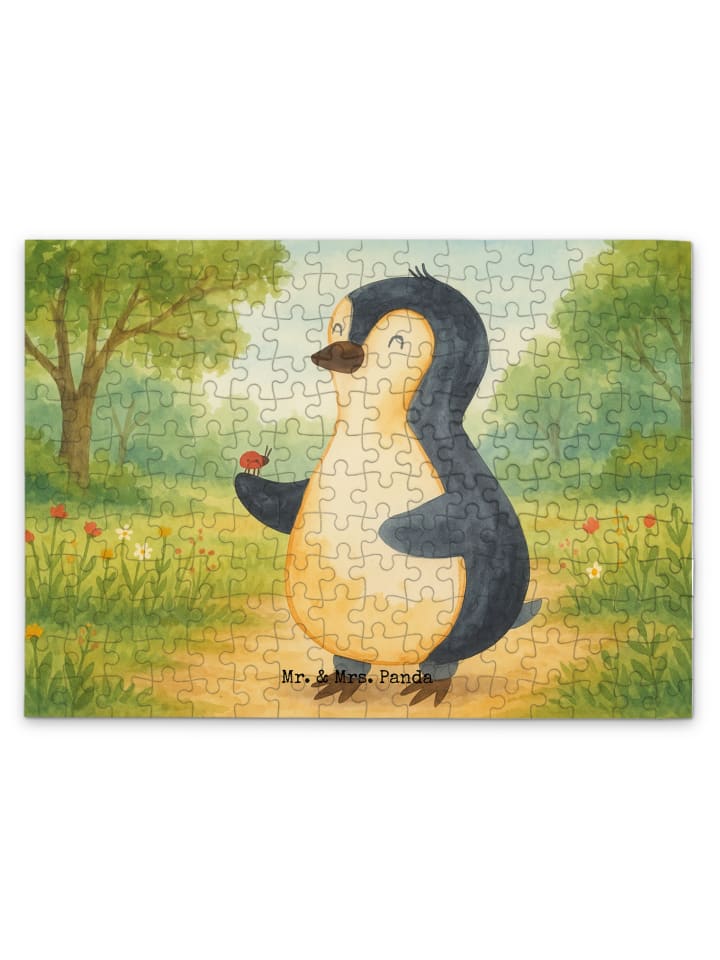 Puzzle Pinguin Marienkäfer Design ohne Spruch in Weiß