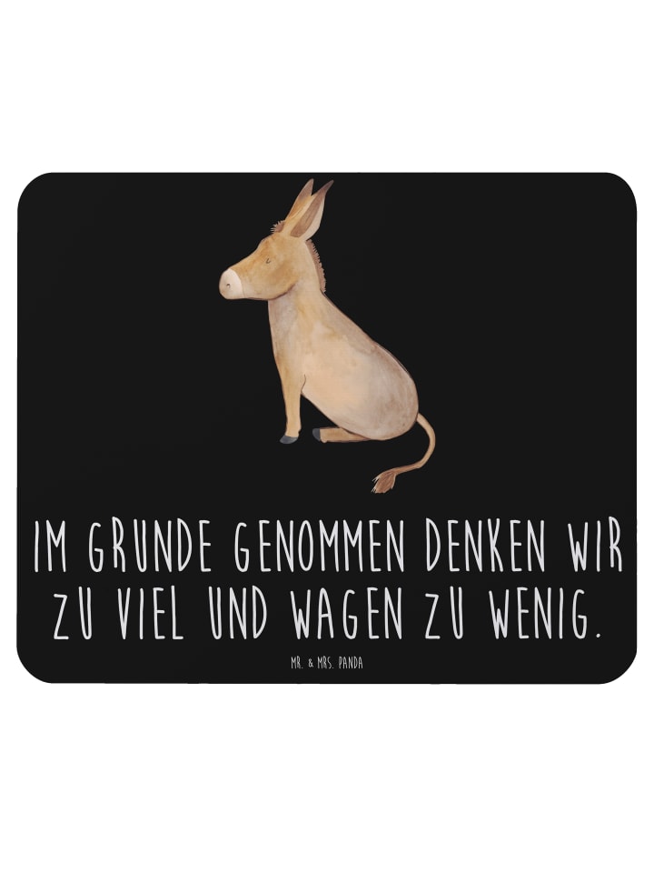 Mousepad Esel mit Spruch in Schwarz