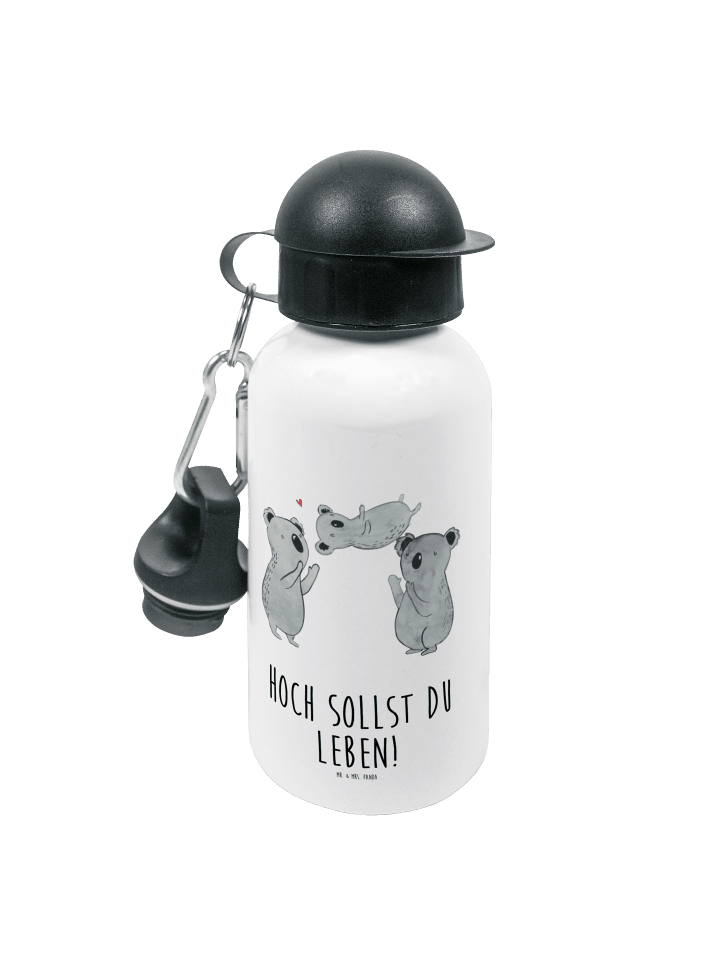 Wasserflasche Koalas Feiern mit Spruch in Weiß