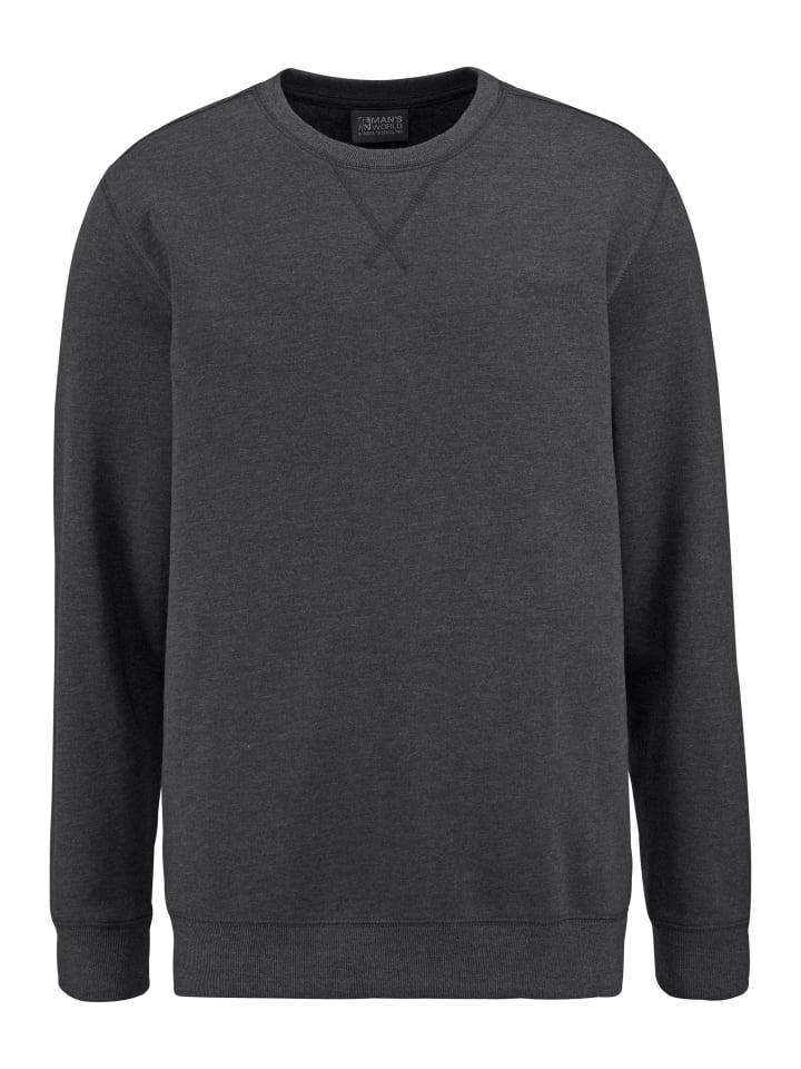 Sweatshirt in anthrazit-meliert