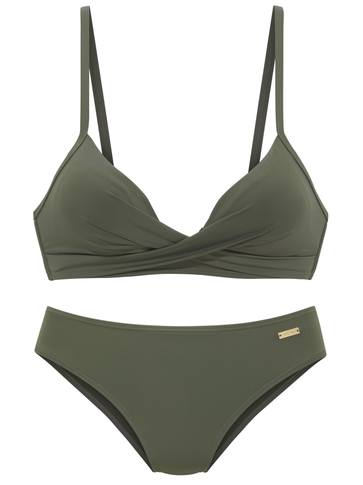 Bustier-Bikini in oliv