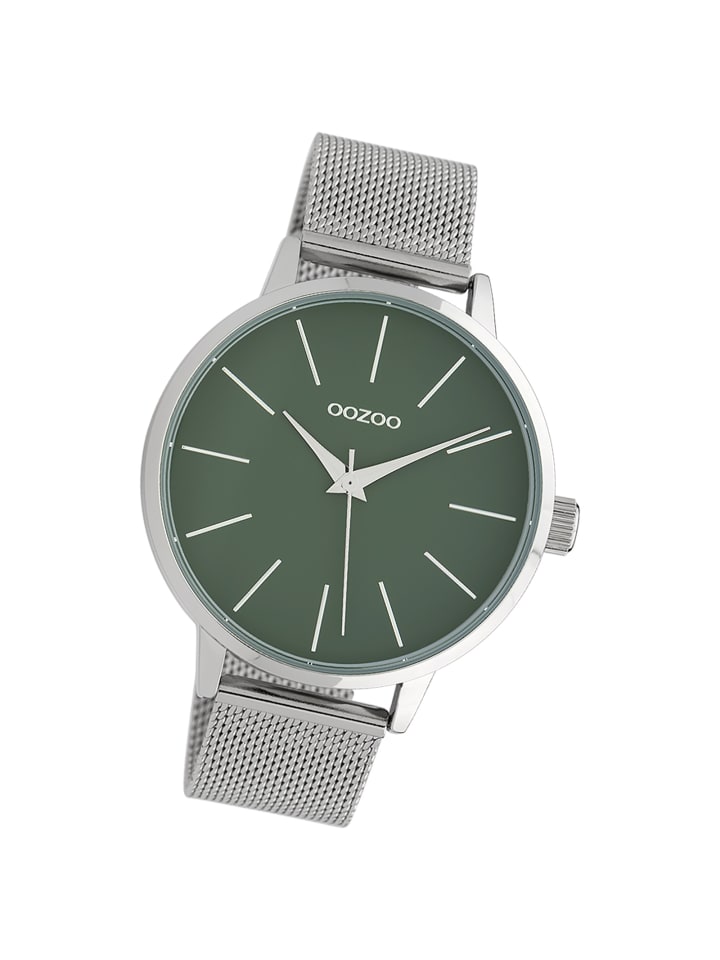 Analog-Armbanduhr Oozoo Timepieces silber groß (ca. 45mm)