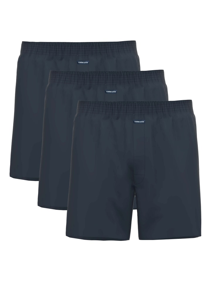 Boxershort 3er Pack in Dunkelblau