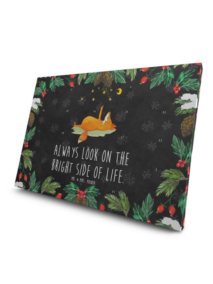 Adventskalender Fuchs Sterne mit Spruch in Kreidetafel