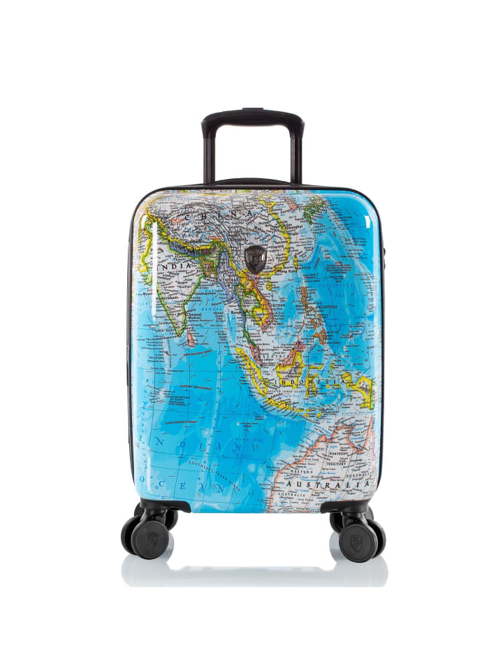 Black Camo 4 Rollen Kabinentrolley S 53 cm mit Dehnfalte world map