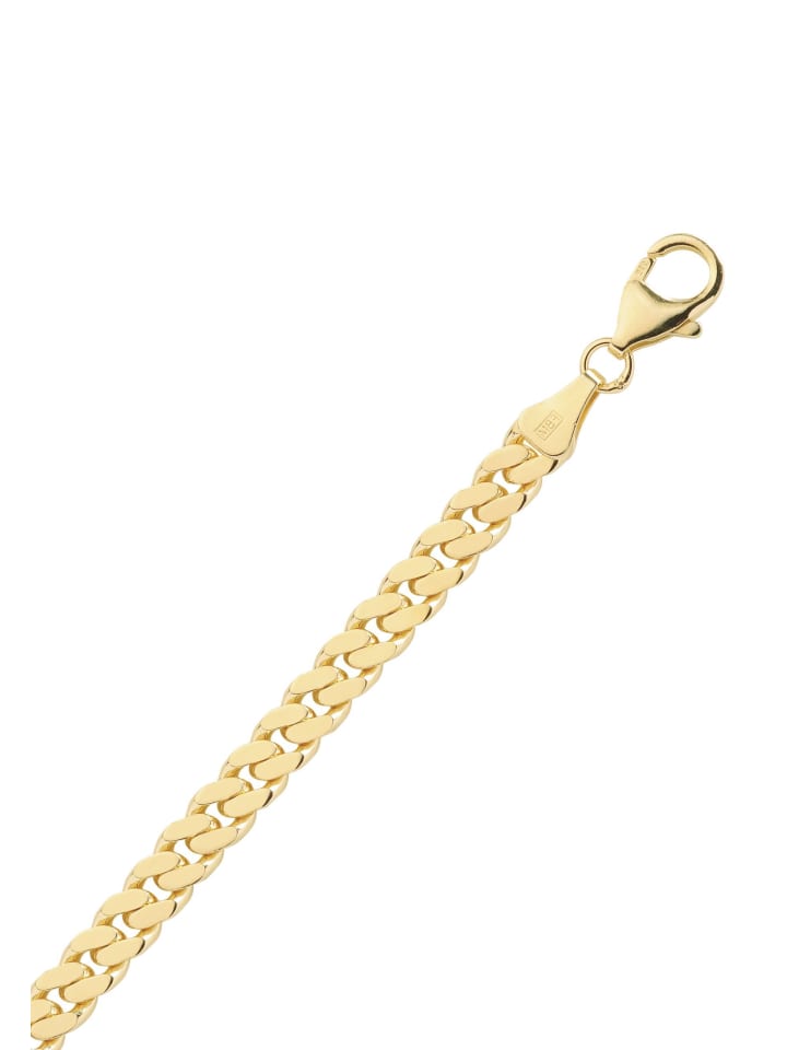 Damen vergoldet Flach Panzer Armband 21 cm Ø 5,4 mm in gold