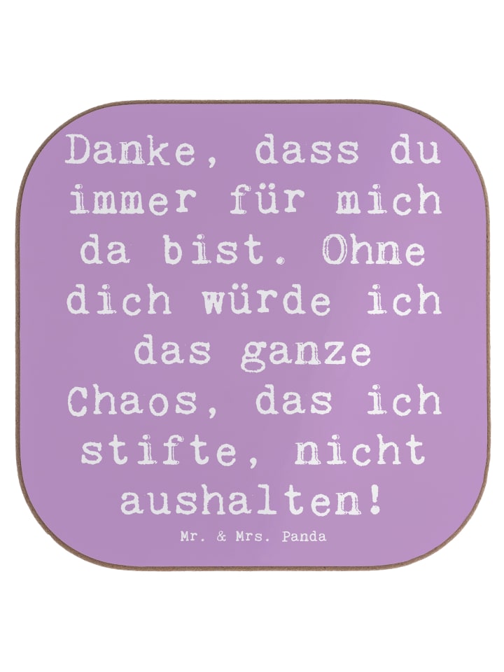 Untersetzer Spruch Dankbarkeit für Freundschaft... in Lavendeltraum