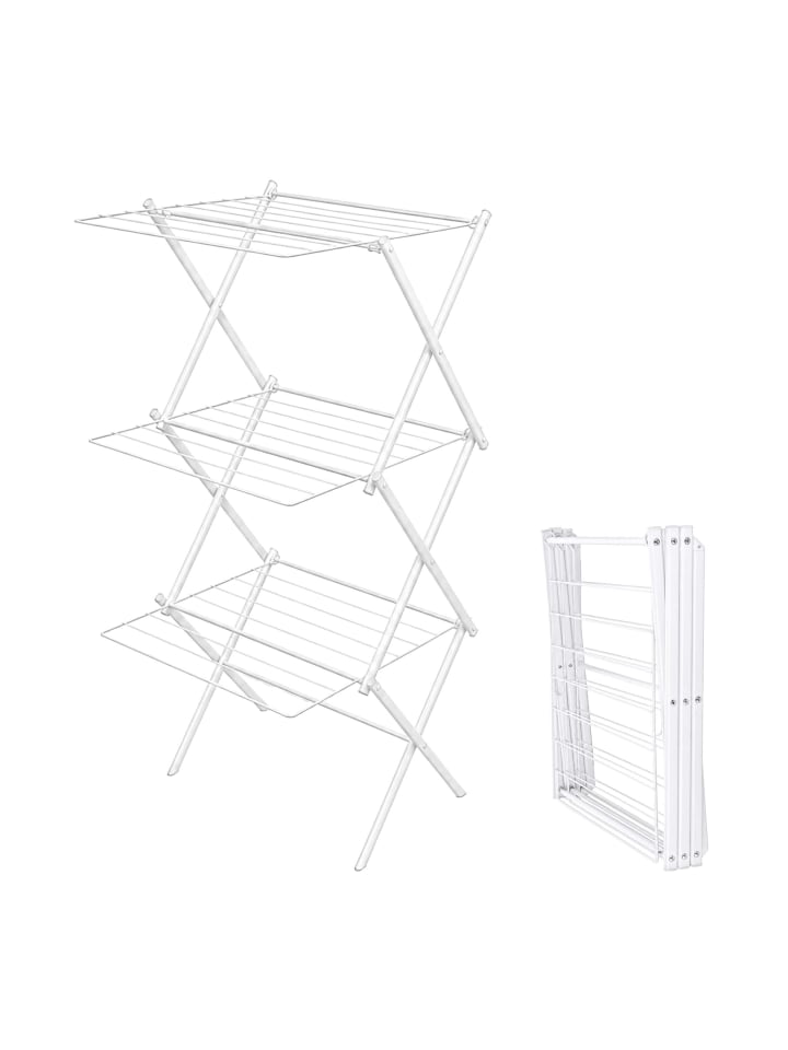 Wäscheständer in Weiß - (B)53,5 x (H)115 x (T)52 cm
