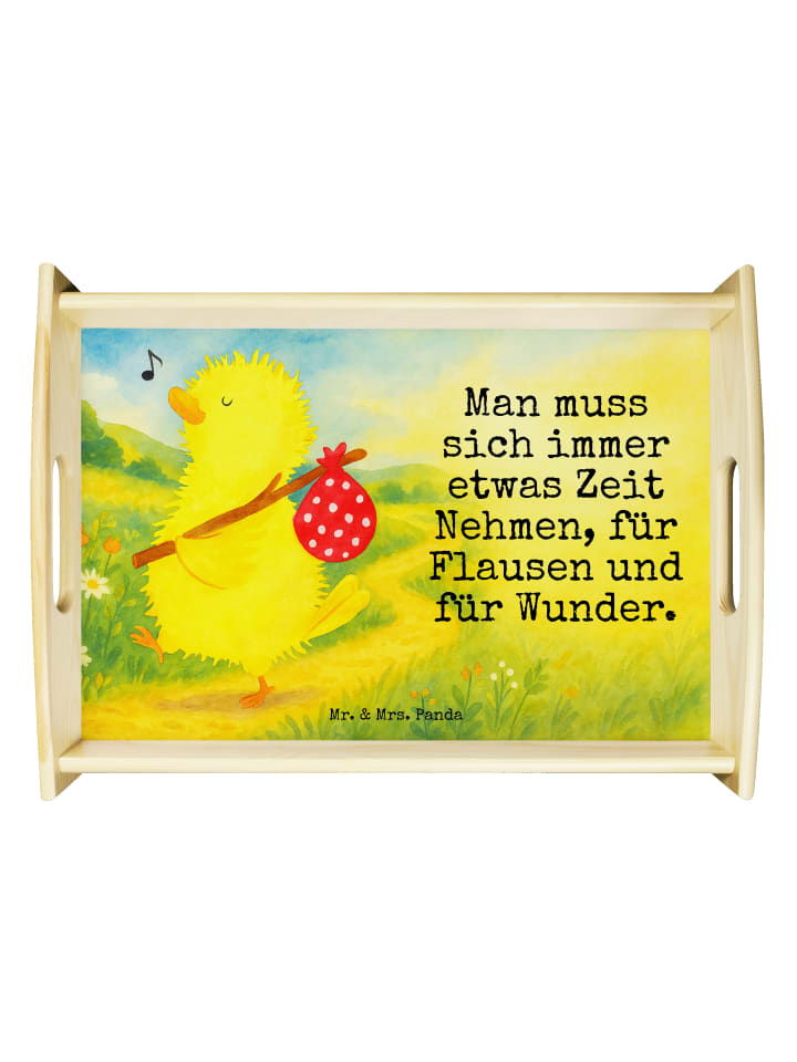 Knietablett Küken Wander Design mit Spruch in Weiß
