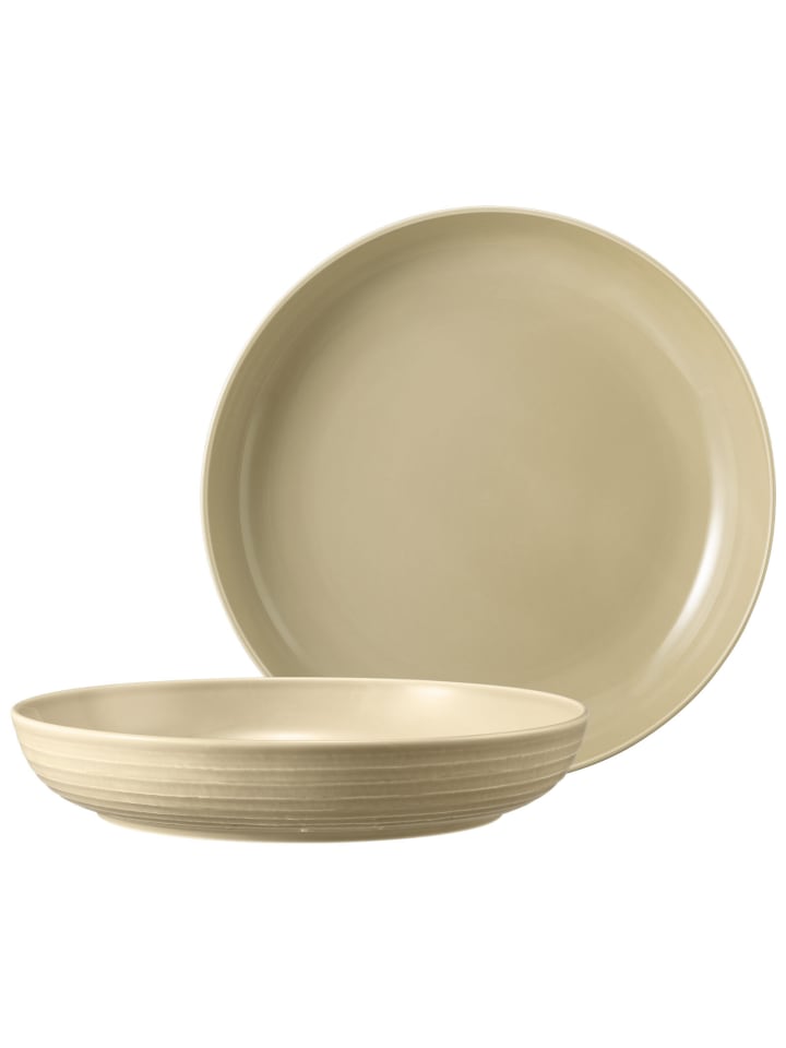 2er Set Foodbowl Terra in Sandbeige ø 28,4 cm