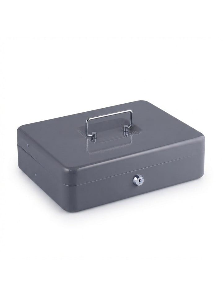 Geldkassette in Grau - (B)30,5 x (H)8,5 x (T)24,5 cm