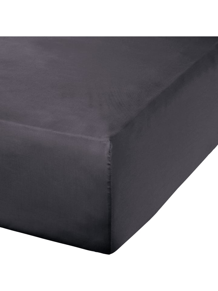 Mako-Satin Spannbettlaken Landshut in anthrazit