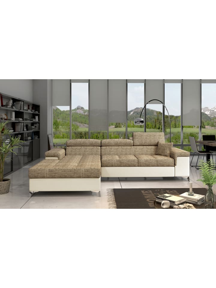 Ricky Recamiere Links in Beige -  (L) 205 x (B) 281 x (H) 88 cm