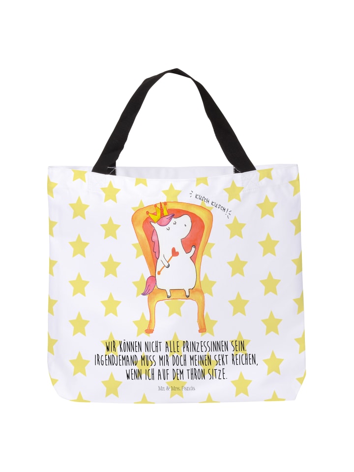 Strandtasche Einhorn Prinzessin mit Spruch in Weiß