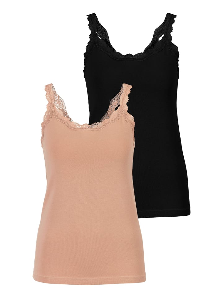 Unterhemd in beige, schwarz