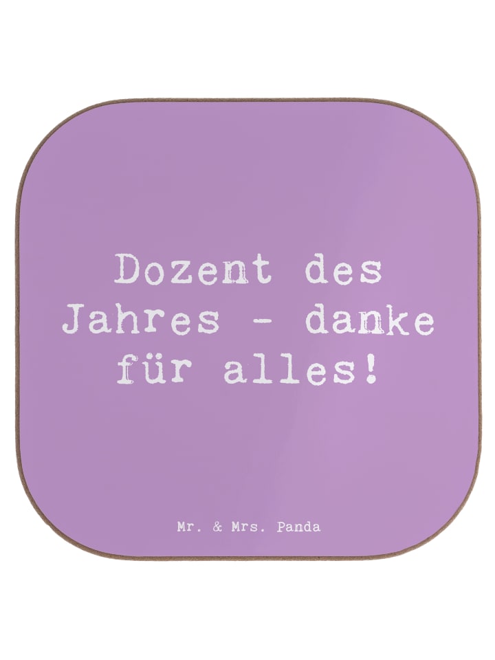 Coaster Spruch Dozent des Jahres mit Spruch in Lavendeltraum