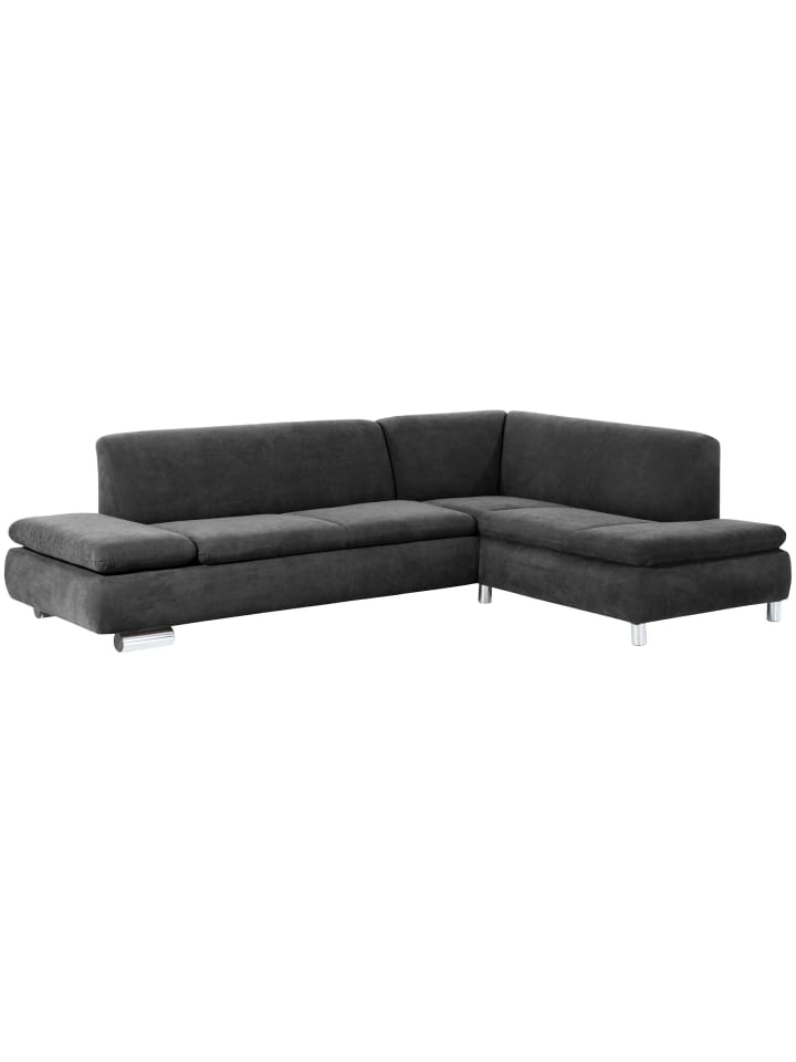 ECKSOFA mit Ottomane rechts Kaye Metallfuß verchromt/anthrazit