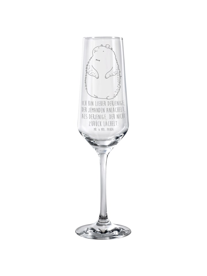 Champagnerglas Murmeltier mit Spruch in Transparent