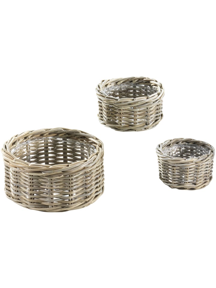 3tlg. Set Blumentopf TIMELESS3SET in Grau