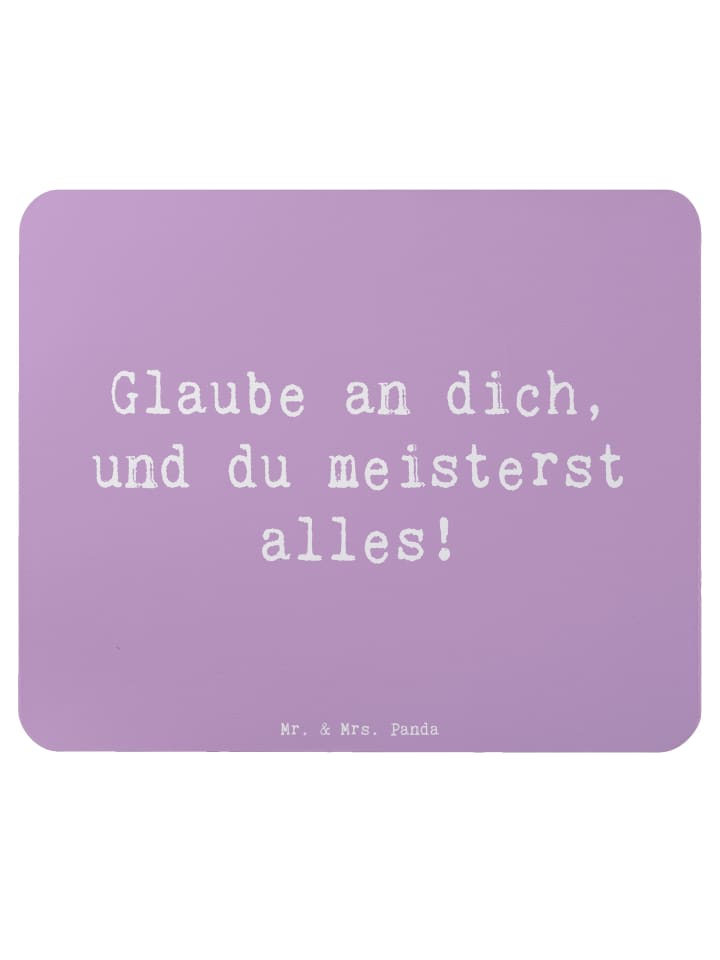 Mauspad Spruch Stolpersteine im Alltag meistern... in Lavendeltraum