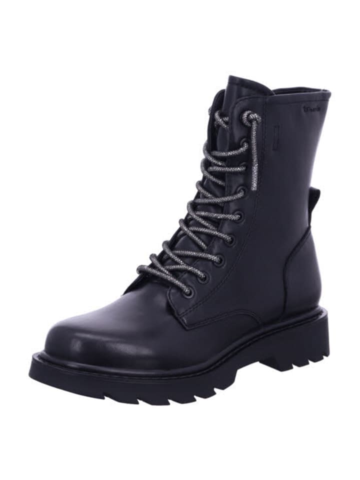Schnürstiefelette in schwarz