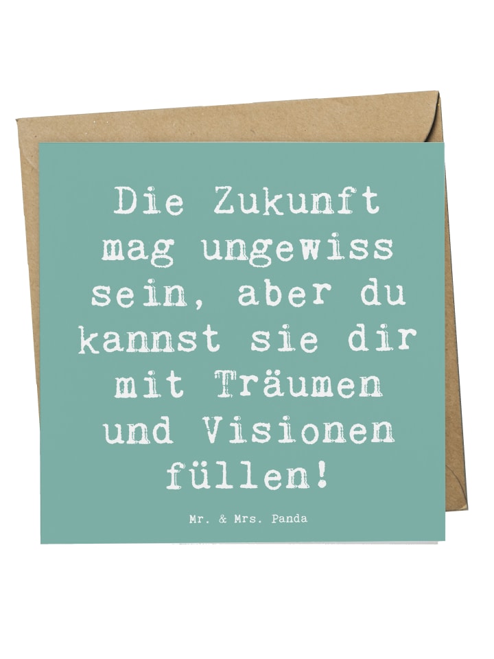 Klappkarte Spruch Zukunftsplanung Ungewissheit ... in Meeresbrise