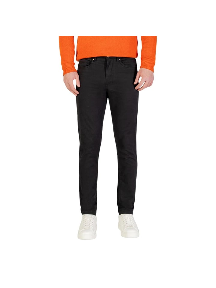 Grau Baumwolle Skinny-Hose