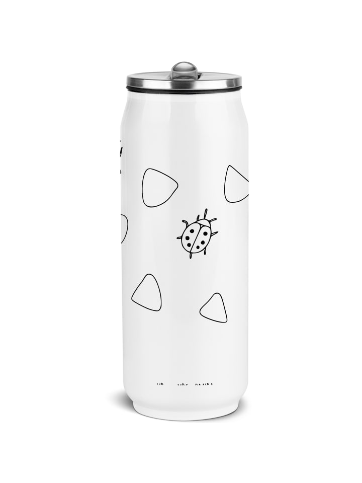 Isolierflasche Marienkäfer Design ohne Spruch in Weiß