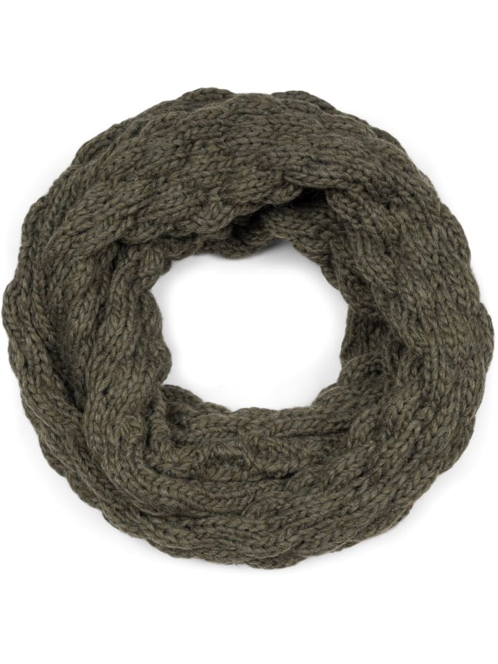 Strick Loop Schal in Oliv
