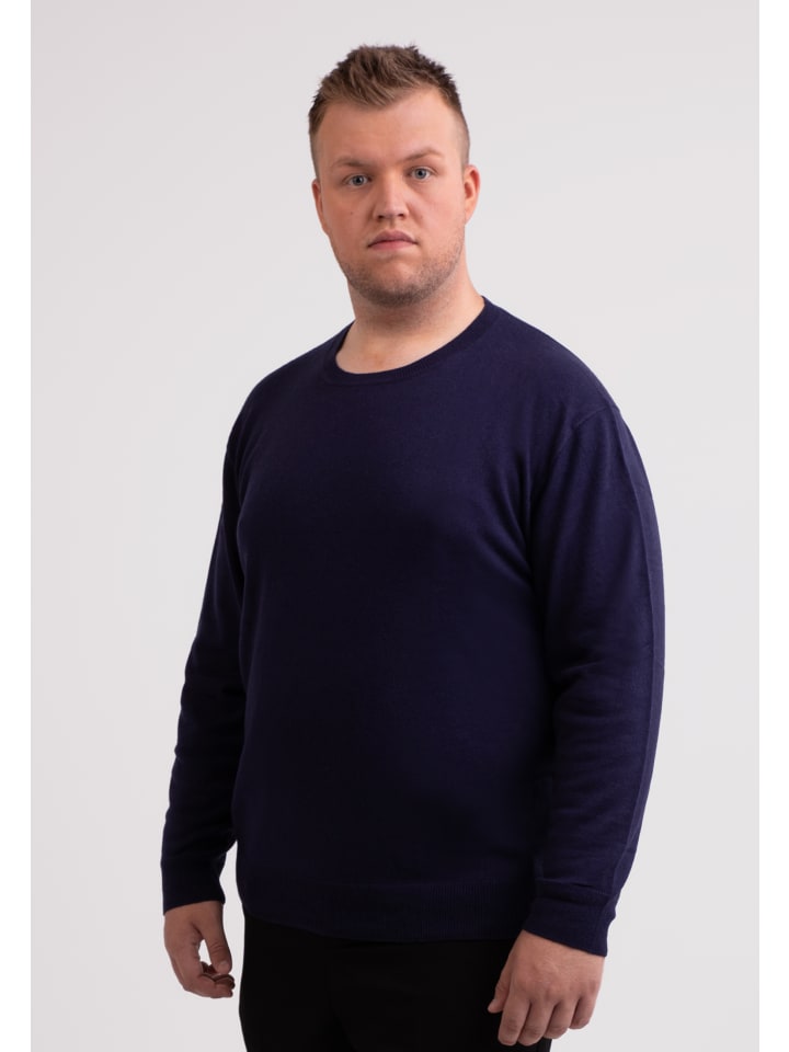 Rundhals Pullover in Marine Blau