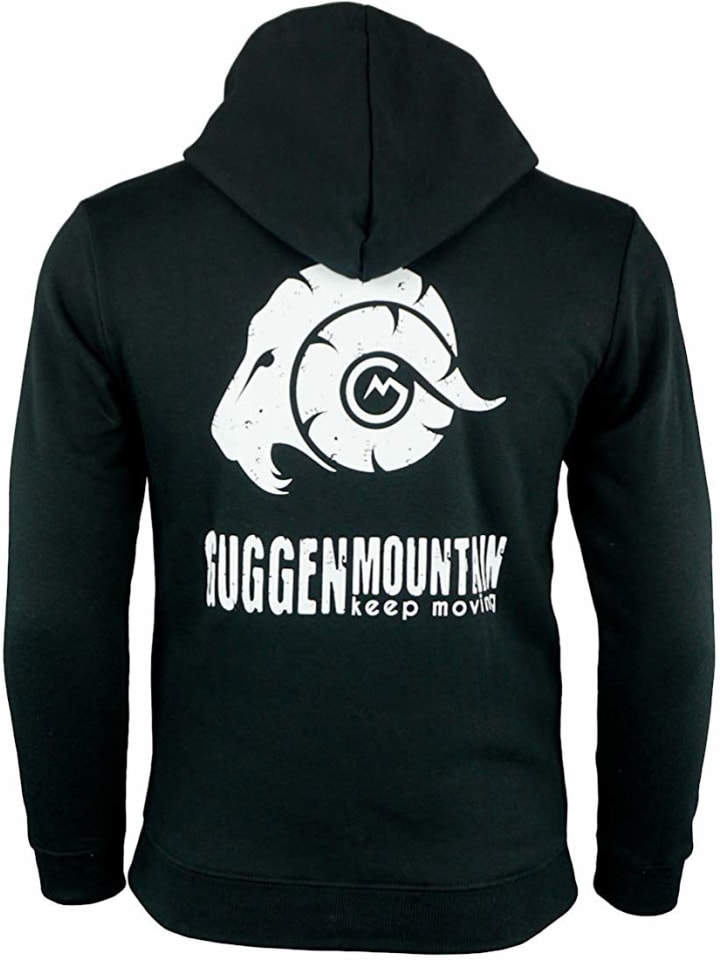 Kapuzenpullover Fleece Hoodie mit Logo in Schwarz