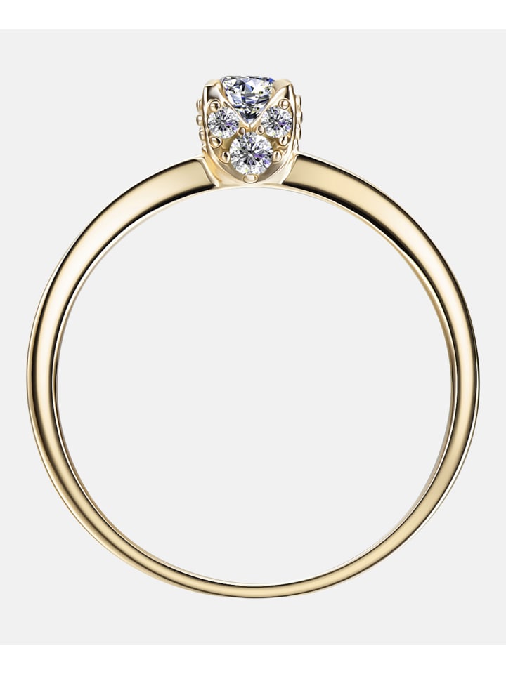 Verlobungsring aus 375 Gelbgold mit 0.25 Karat Diamant