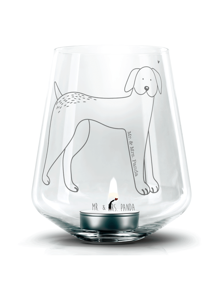 Windlicht Hund Dogge ohne Spruch in Transparent