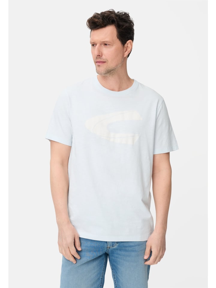 T-Shirt mit reflektierenden Details in Himmelblau