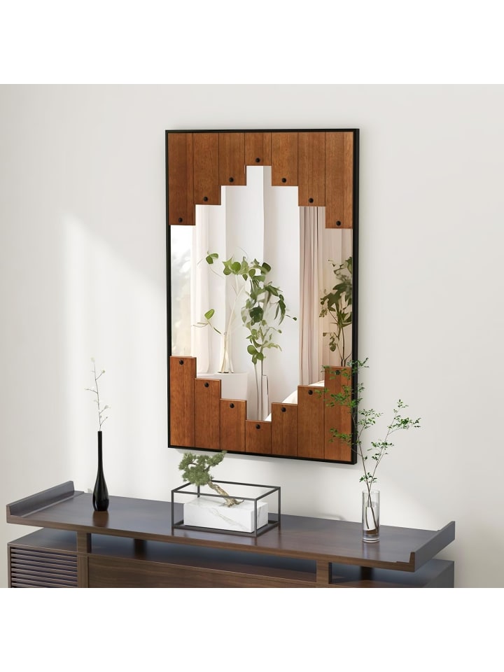 Wandspiegel Holzrahmen 66x95cm in Braun