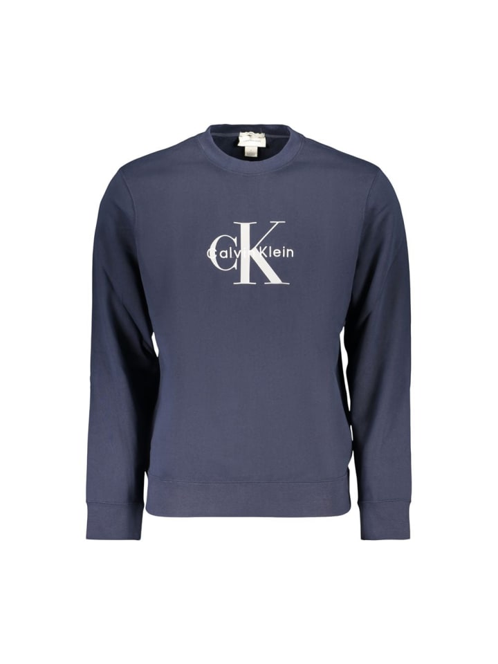 Blau Baumwolle Herren Sweatshirt
