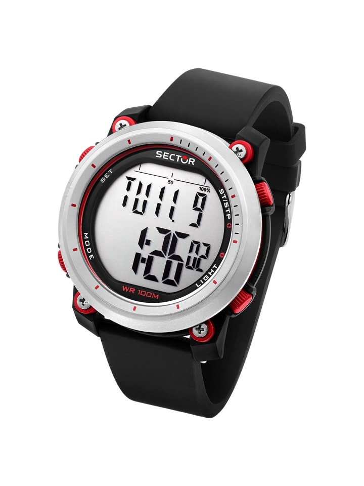 Digital-Armbanduhr Sector Digital schwarz extra groß (ca. 46mm)
