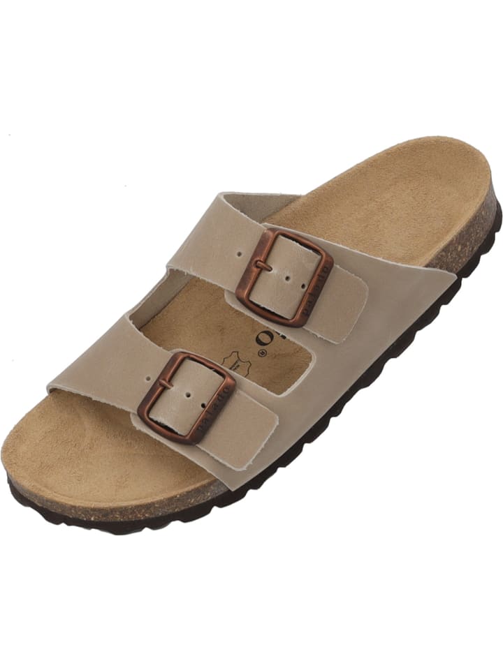 Pantoletten Korfu Waxed Premium Leather in Beige