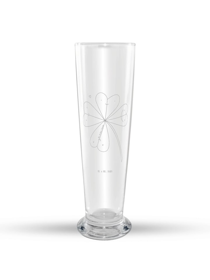 Bierglas Blume Kleeblatt ohne Spruch in Transparent