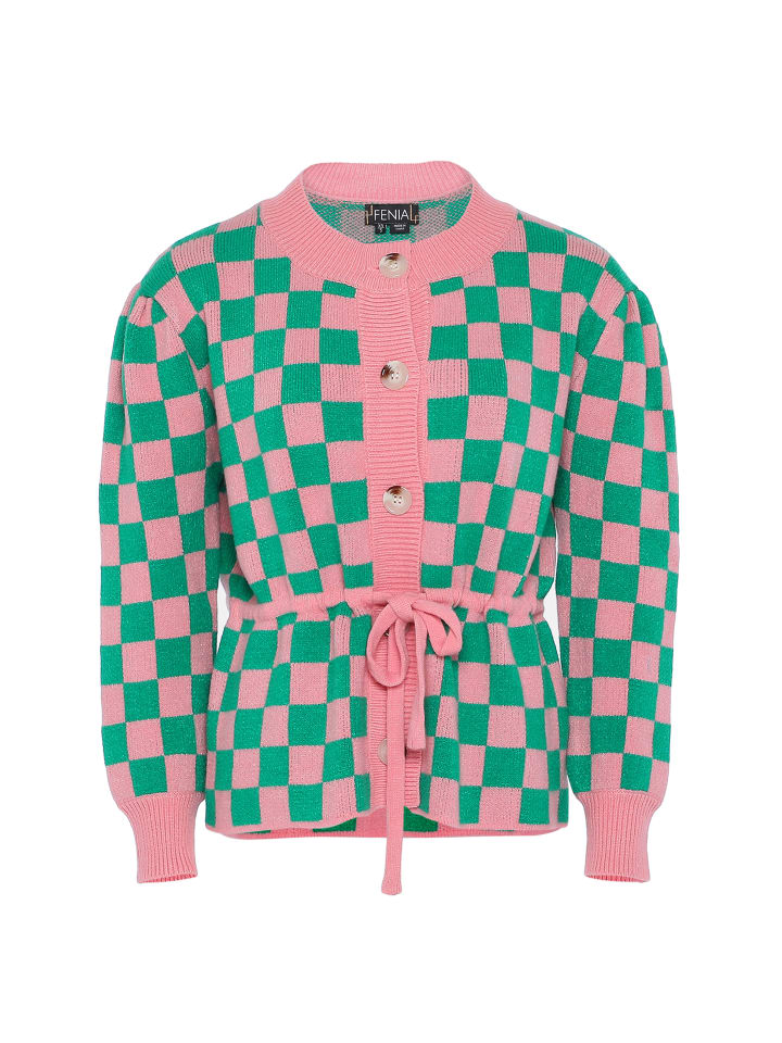 Damen Sweater in GRÜN ROSA KARIERT