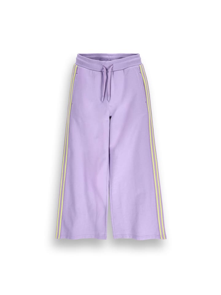 Weite jogginghose mit weitem bein in violett