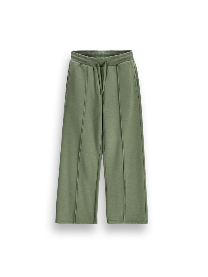 Weite jogginghose mit weitem bein in khaki