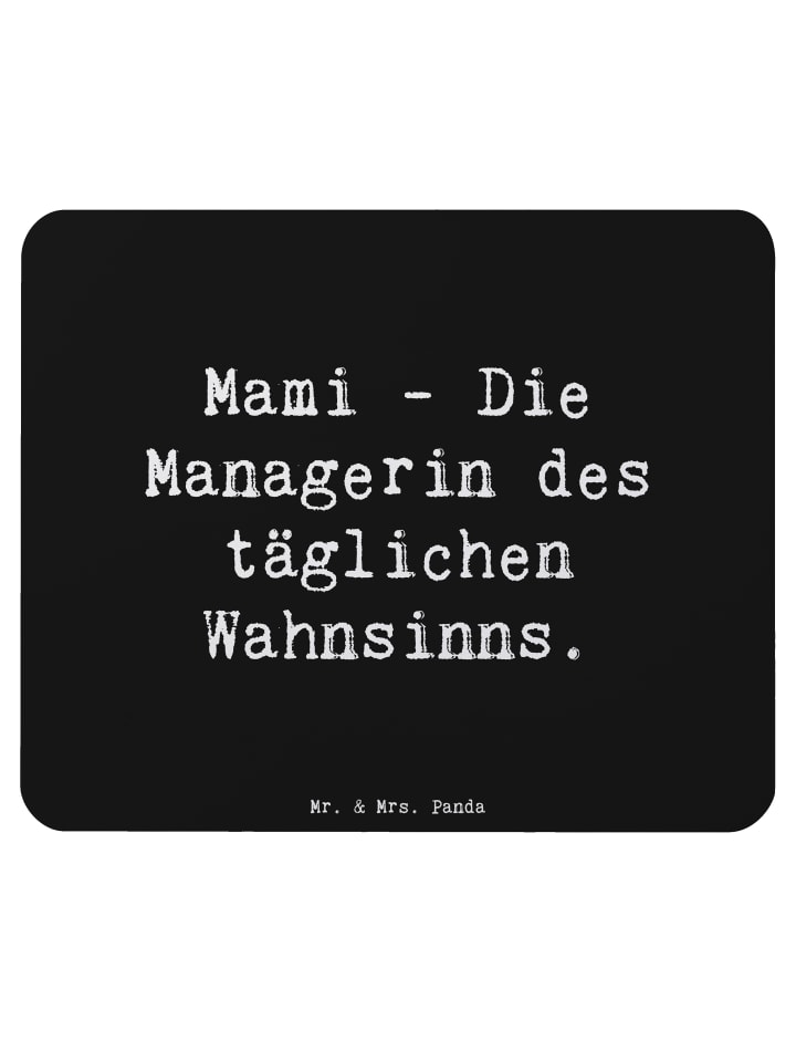 Mauspad Mami Managerin mit Spruch in Schwarz
