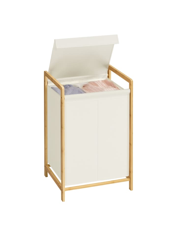Wäschesammler Rocki in Creme - (B)40 x (H)78 x (T)45 cm