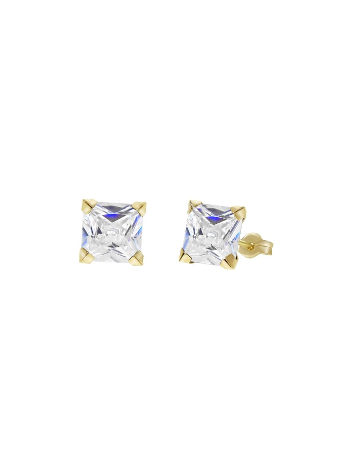 585 Gold Ohrringe Quadratisch