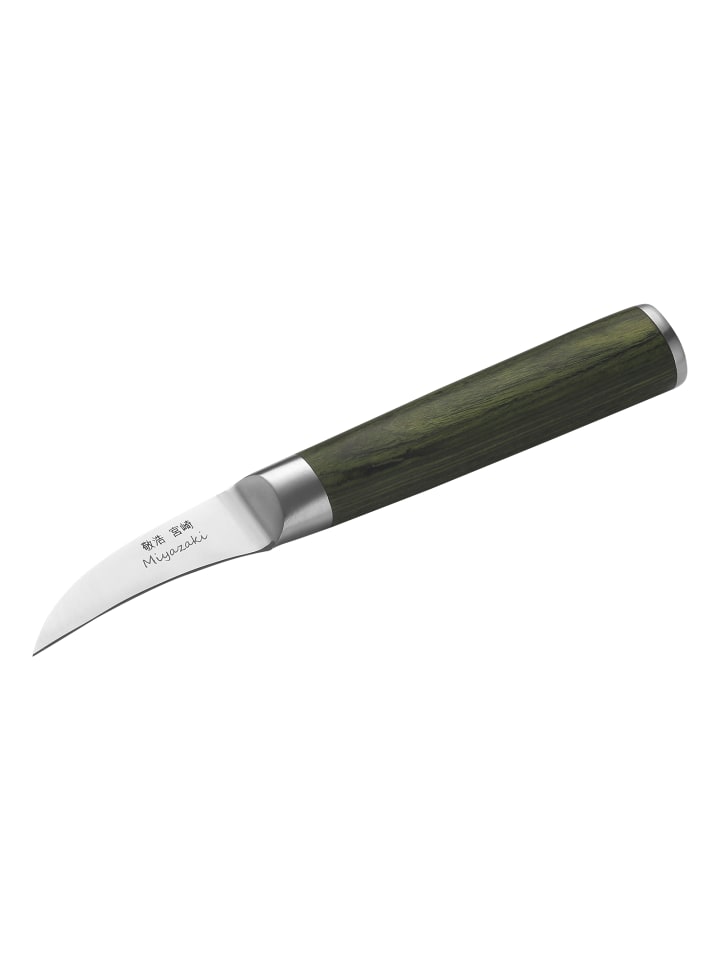 Miyazaki Kodawari Tournier Obstmesser 2.3 inch, Griff aus Pakkaholz grün