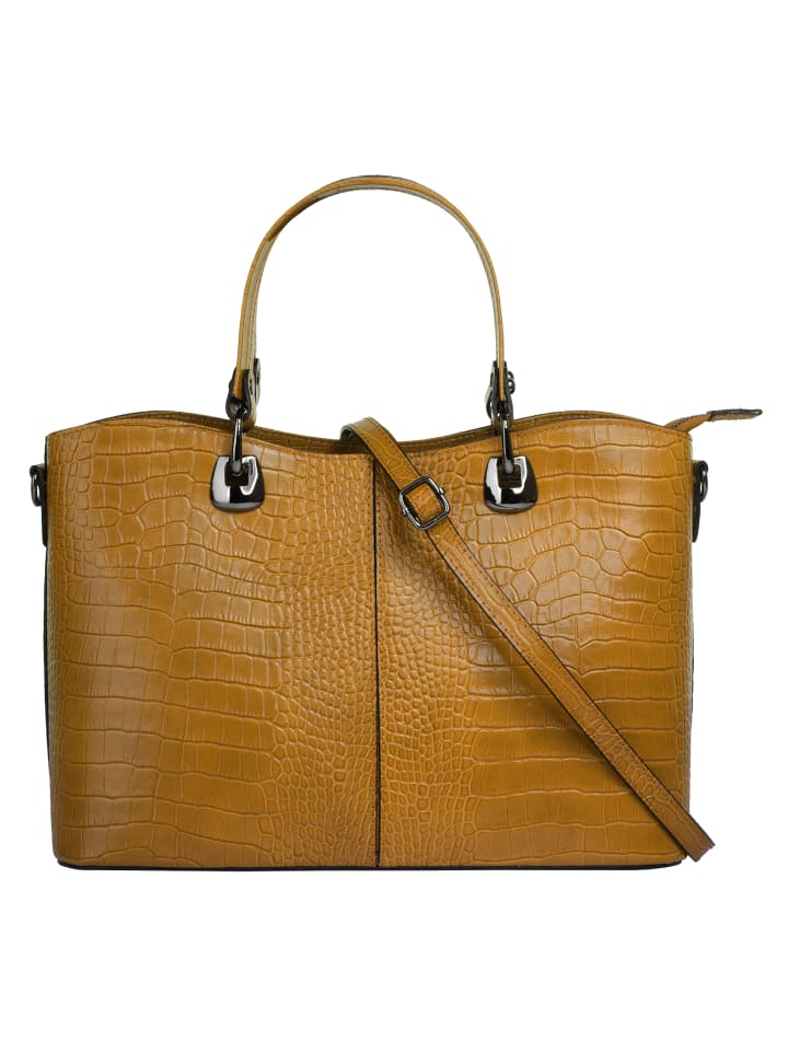 Handtasche echt Leder in gelb
