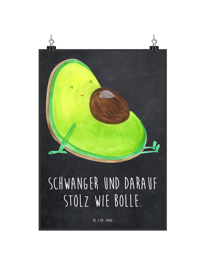 Poster Avocado Schwangerschaft mit Spruch in Kreidetafel