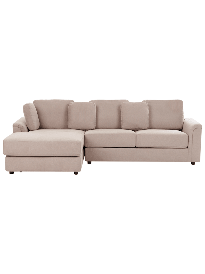 4-tlg Ecksofa KOHLO in Beige/Schwarz rechtsseitig