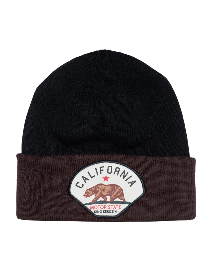 King Kerosin Strickmütze California Motor State in schwarz